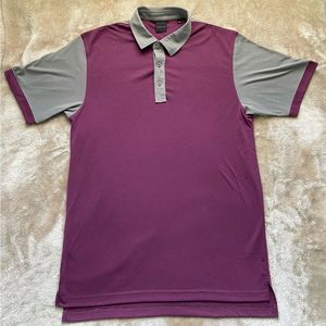 Dunning Golf Athletic Purple Grey Men’s Polo Shirt Size Large